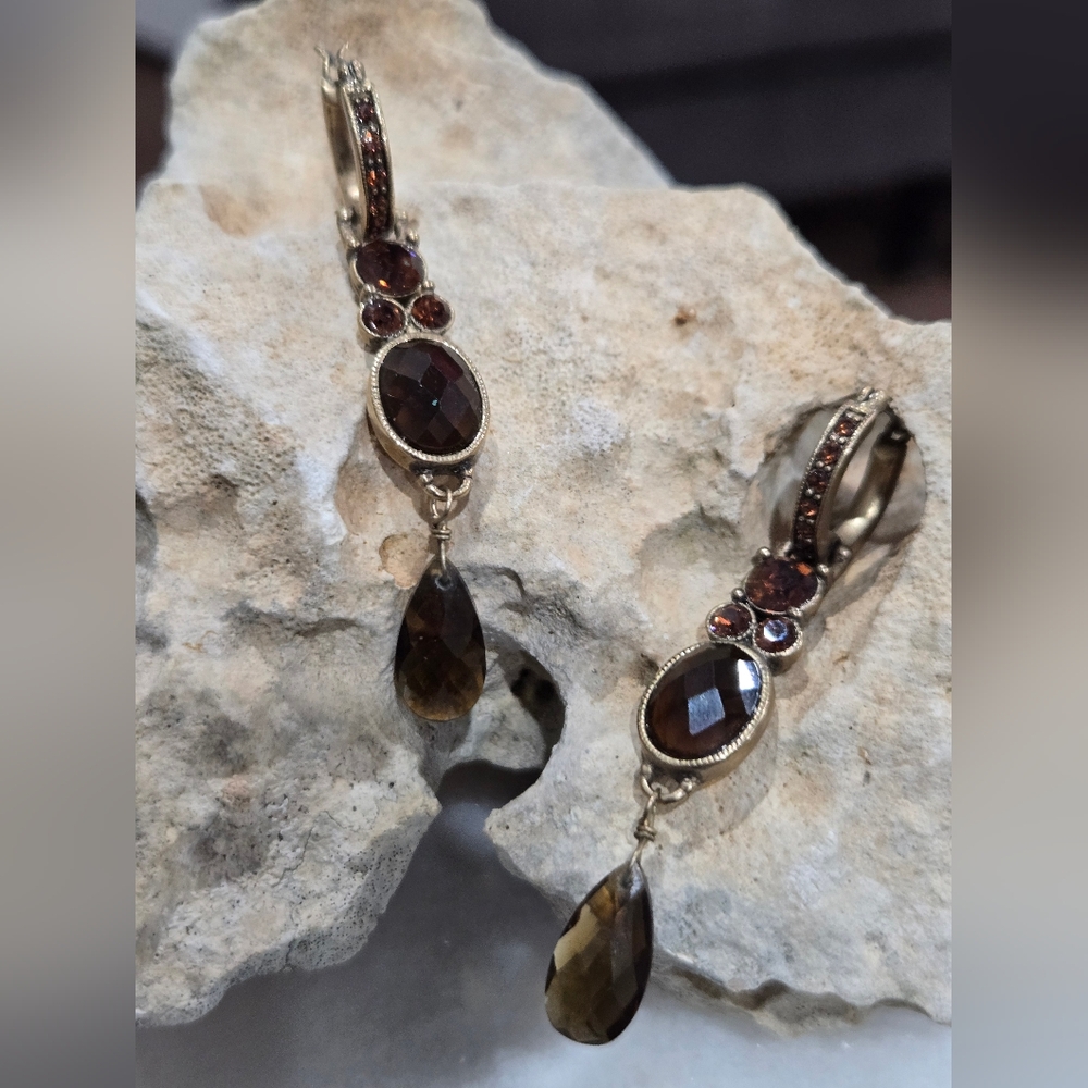 Vintage Liz Claiborne Signed LC Drop Earrings Pierced